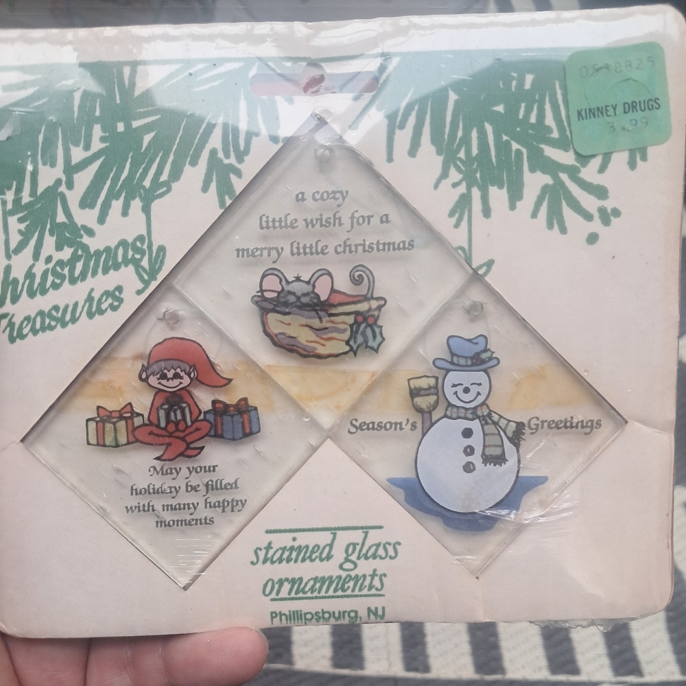 Stained Glass Christmas Ornaments - Festive Multicolor Set